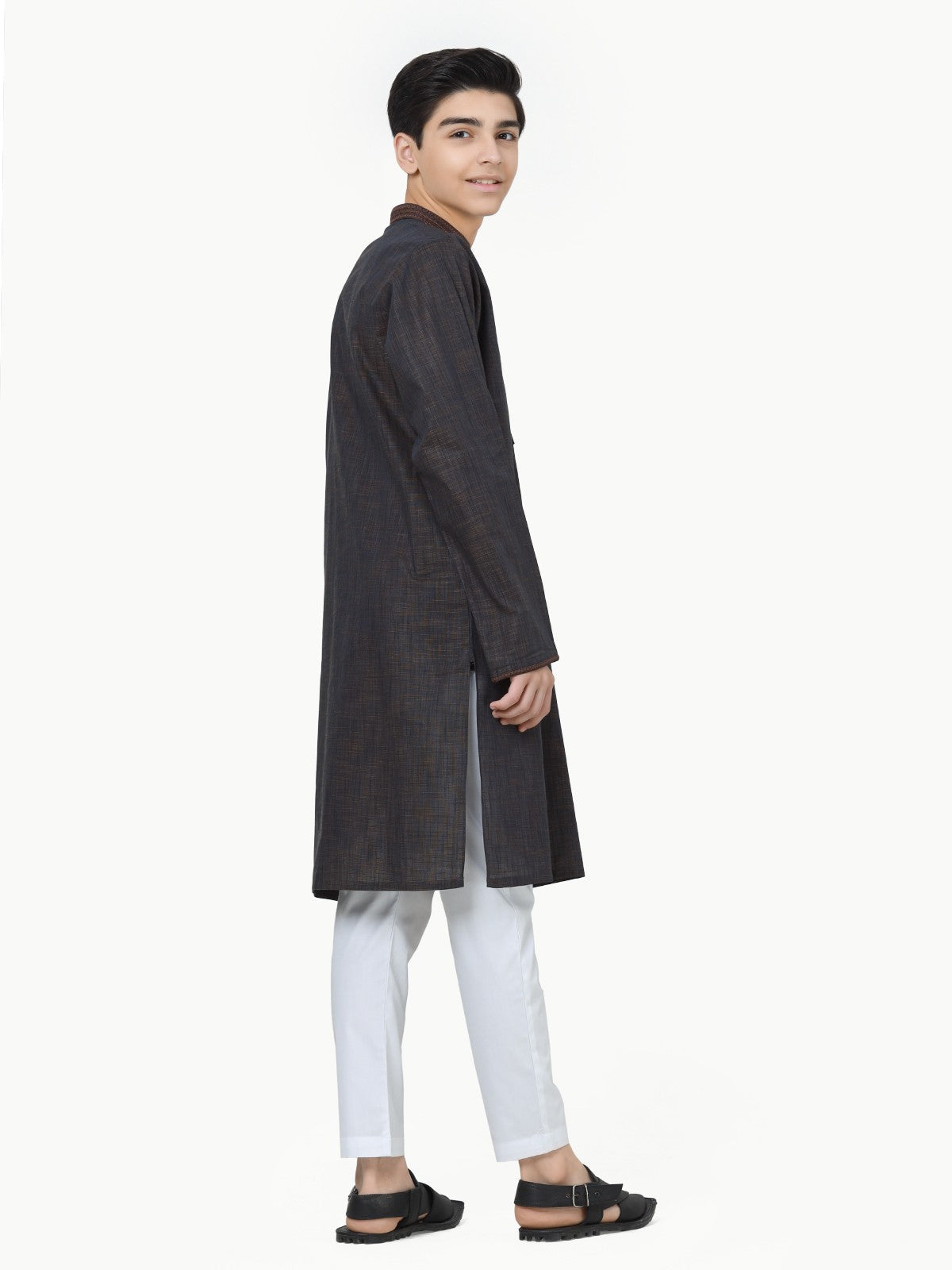 Boy's Dark Brown Kurta