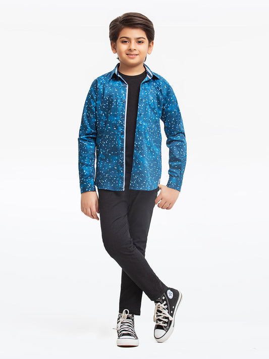 Boy's Blue Full Sleeves Shirt