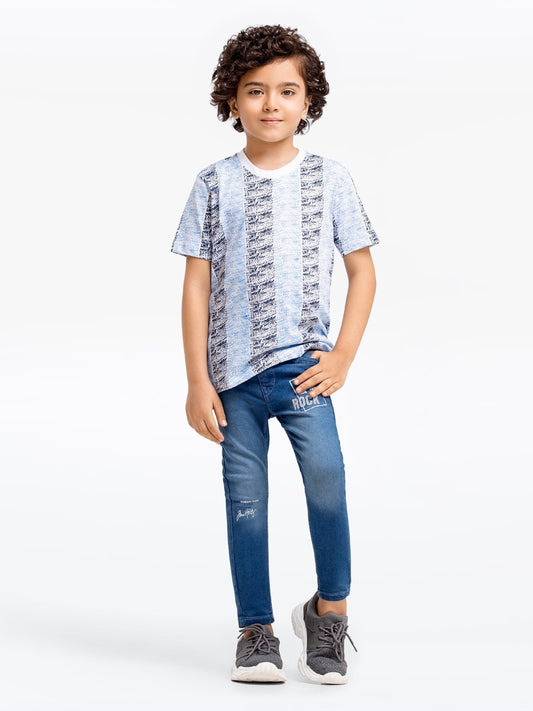 Boy's White & Blue T-Shirt