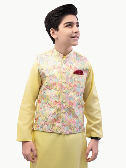 Boy's Lemon Waist Coat Suit