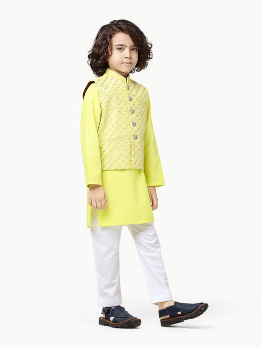 Boy's Lemon Waist Coat Suit