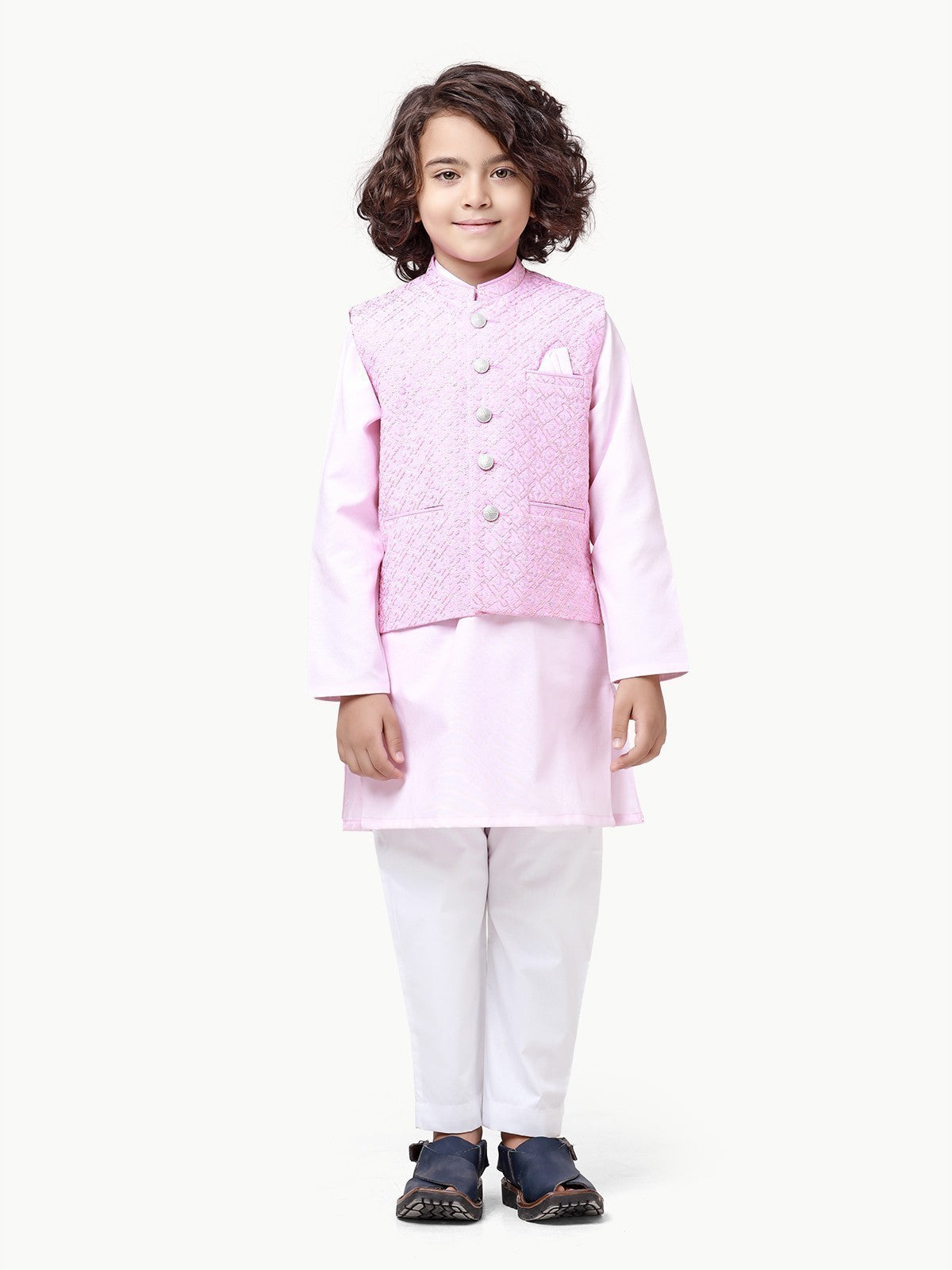 Boy's Pink Waist Coat Suit