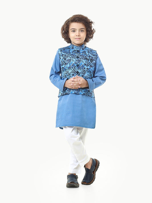 Boy's Blue Waist Coat Suit