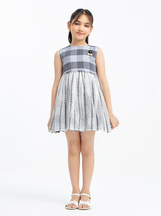 Girl's Black & Grey Frock