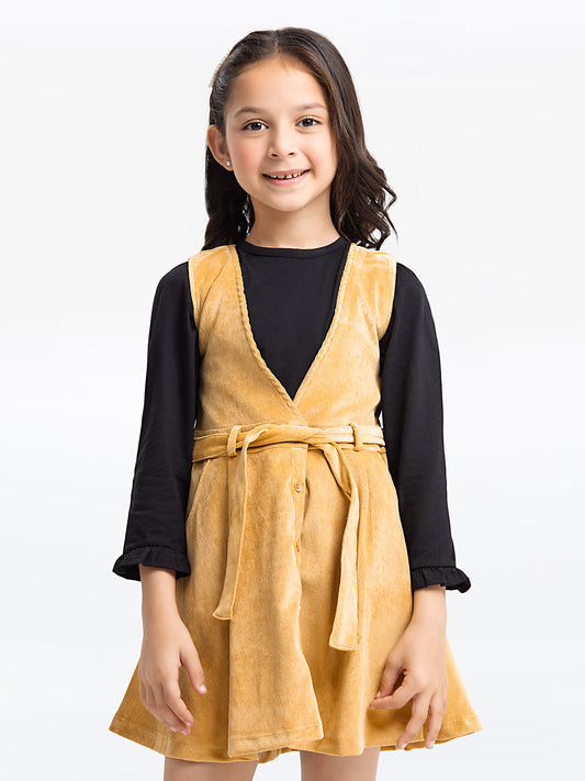 Girl's Yellow & Black Frock