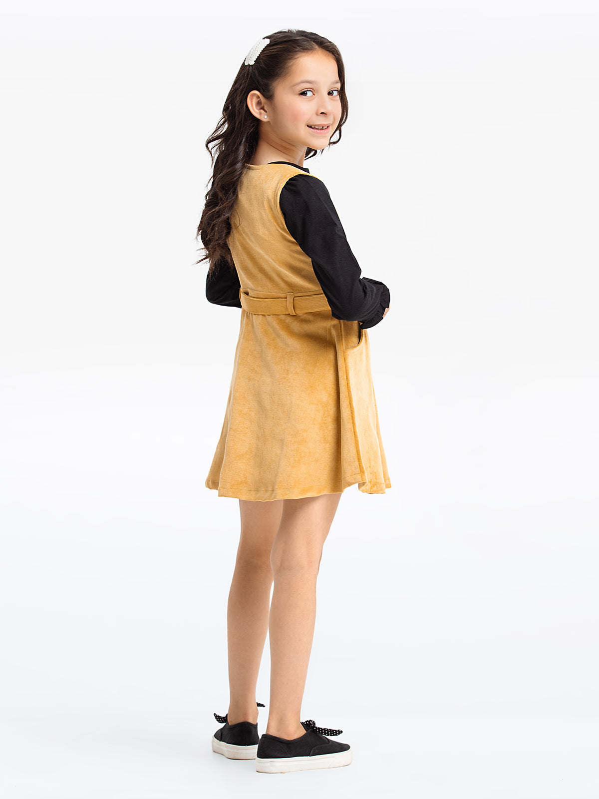 Girl's Yellow & Black Frock