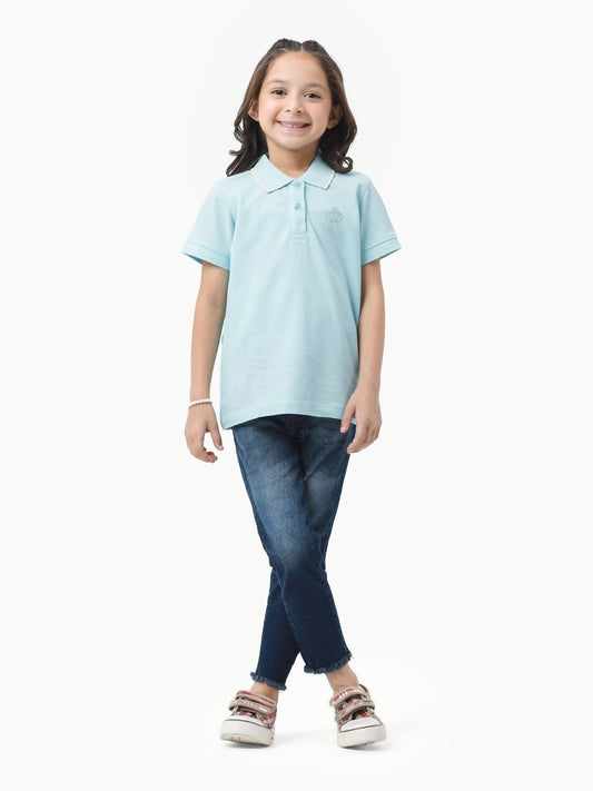 Girl's Aqua Polo Shirt