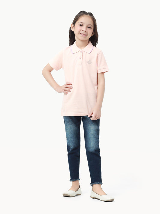 Girl's Peach Polo Shirt