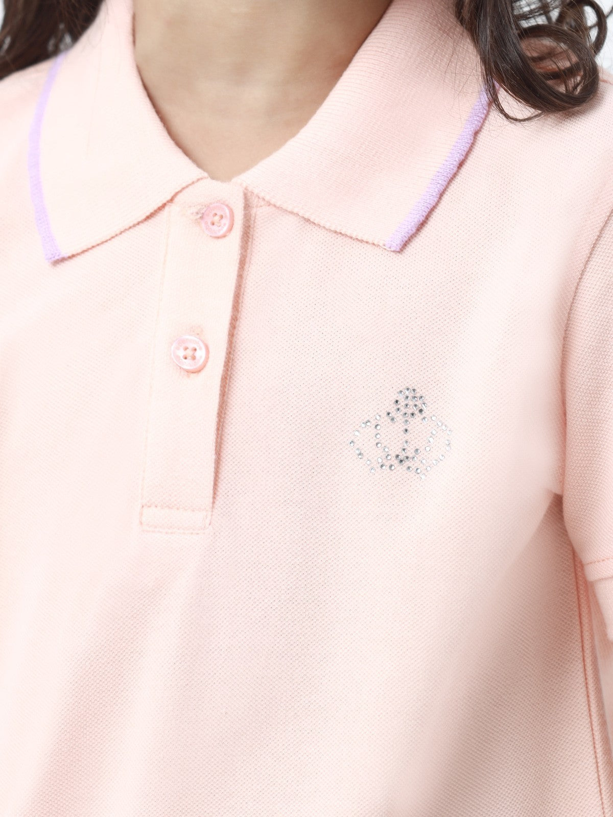 Girl's Peach Polo Shirt