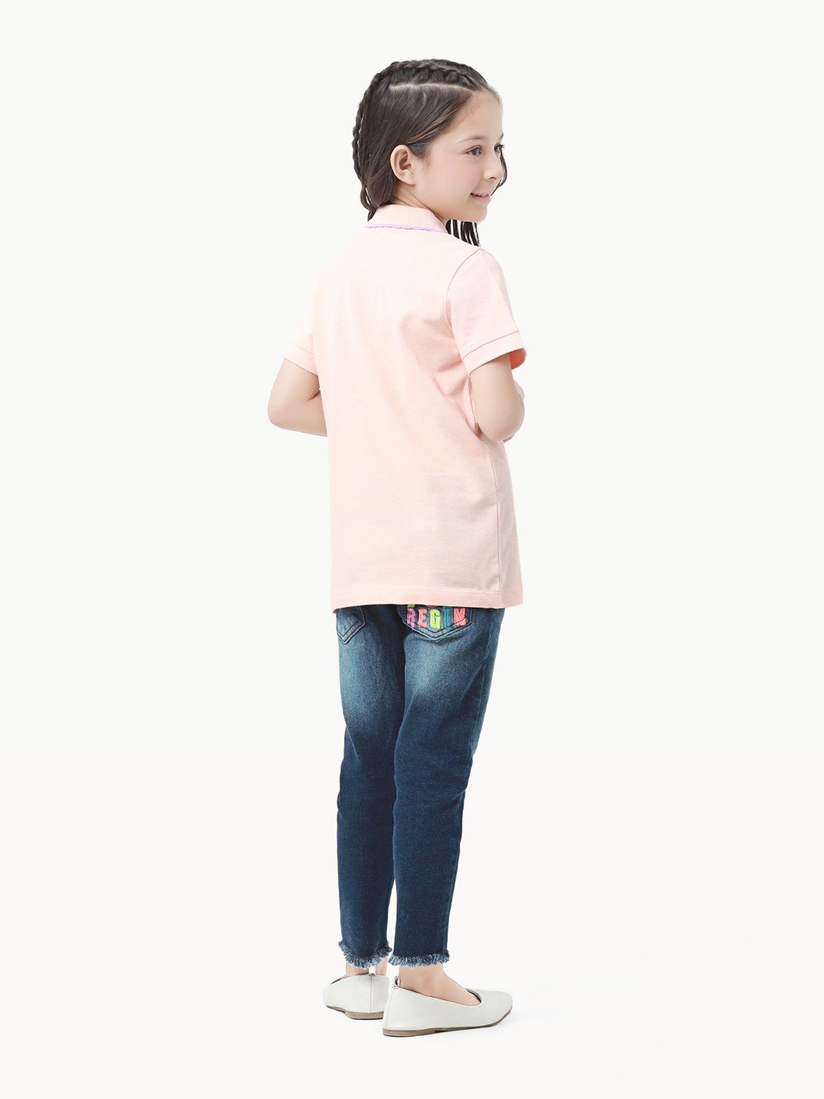 Girl's Peach Polo Shirt