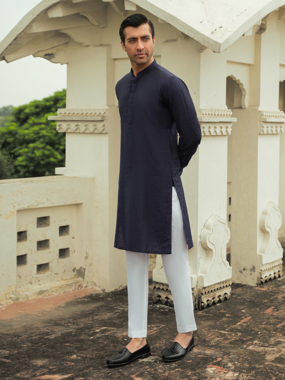 Men's Navy Kurta Ceremonial