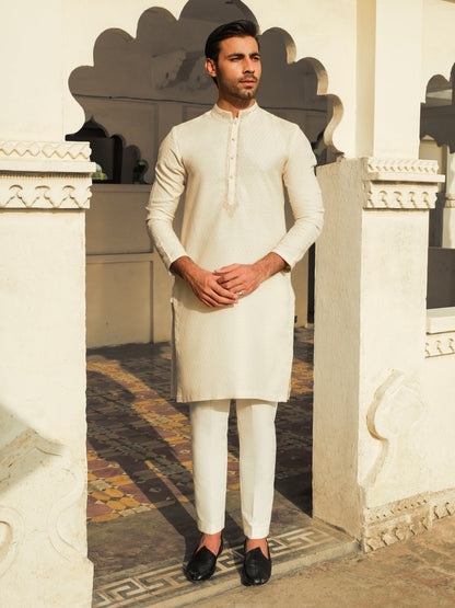 Men's Light Cream Kurta