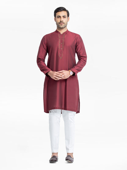 Men's Maroon Kurta
