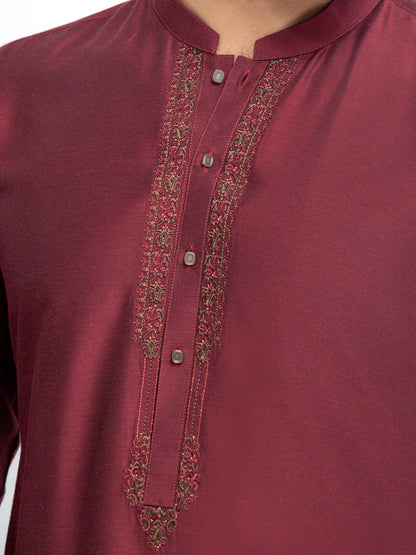 Men's Maroon Kurta