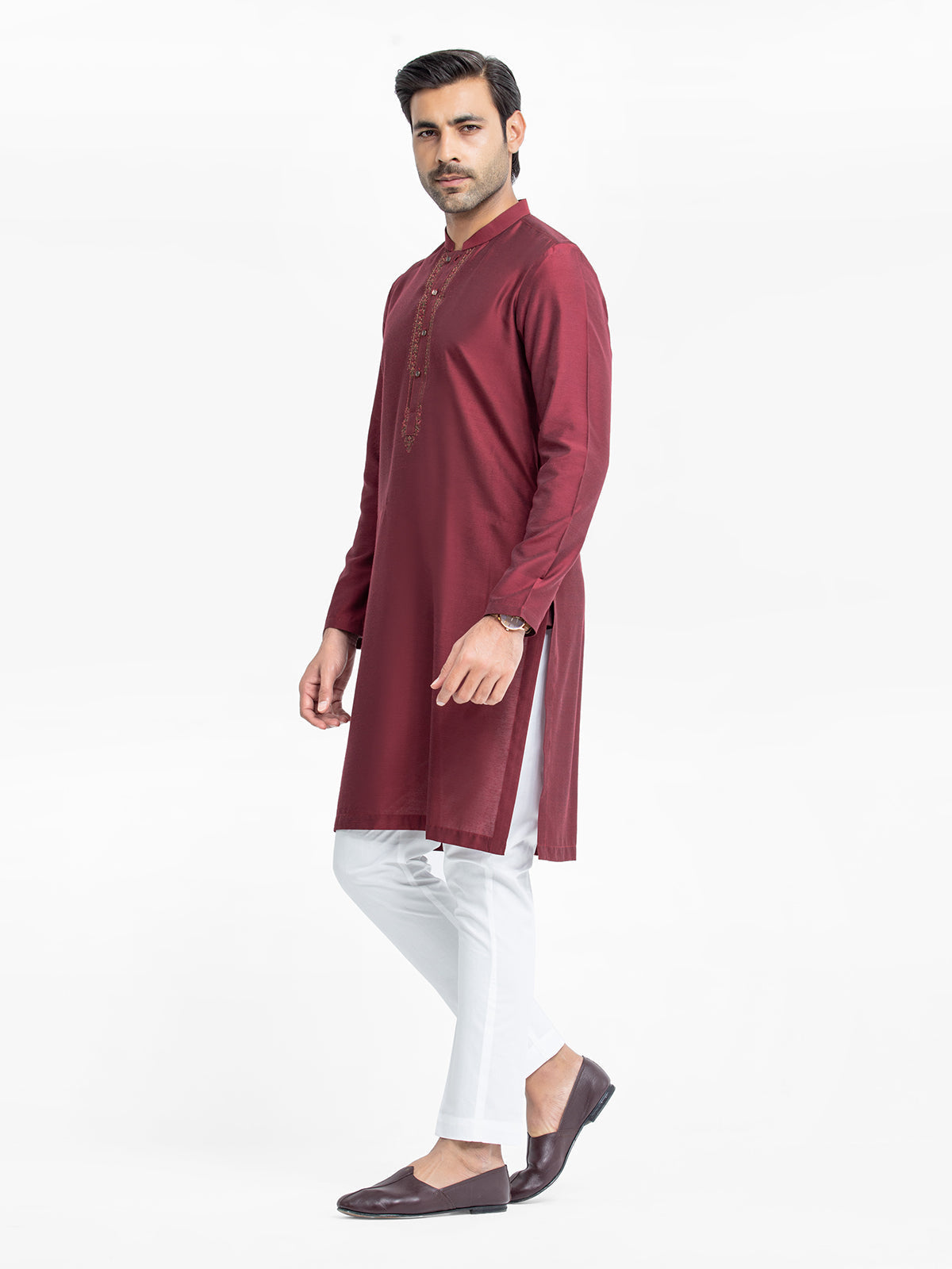 Men's Maroon Kurta