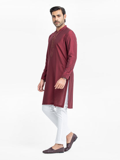 Men's Maroon Kurta
