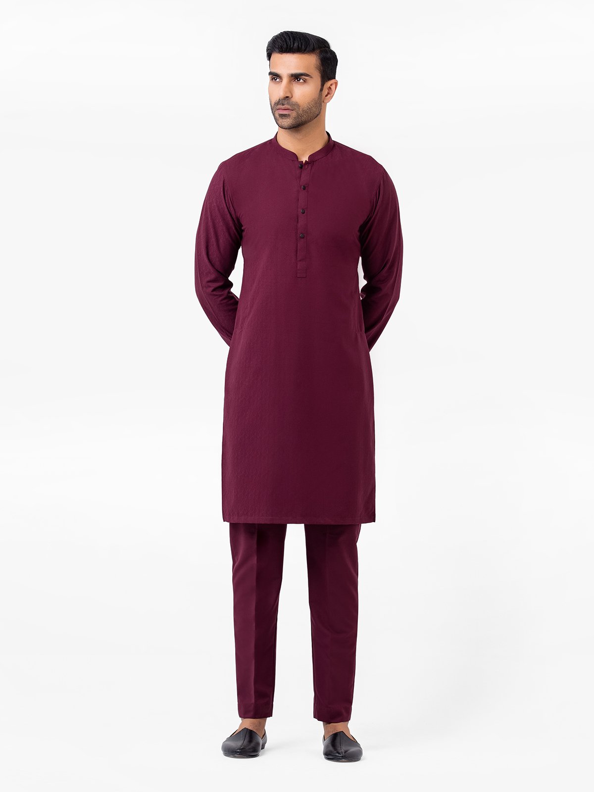 Men's Burgundy Kurta Pajama