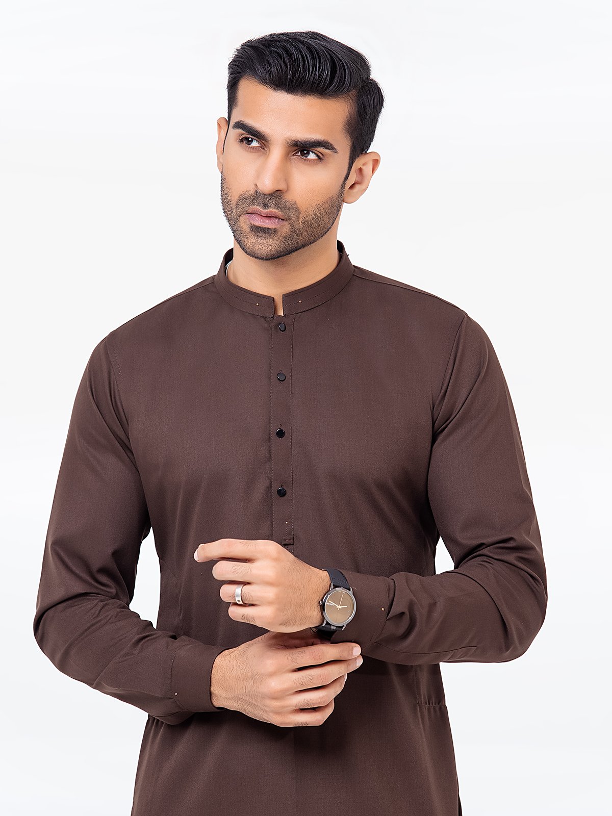 Men's Dark Brown Kurta Pajama