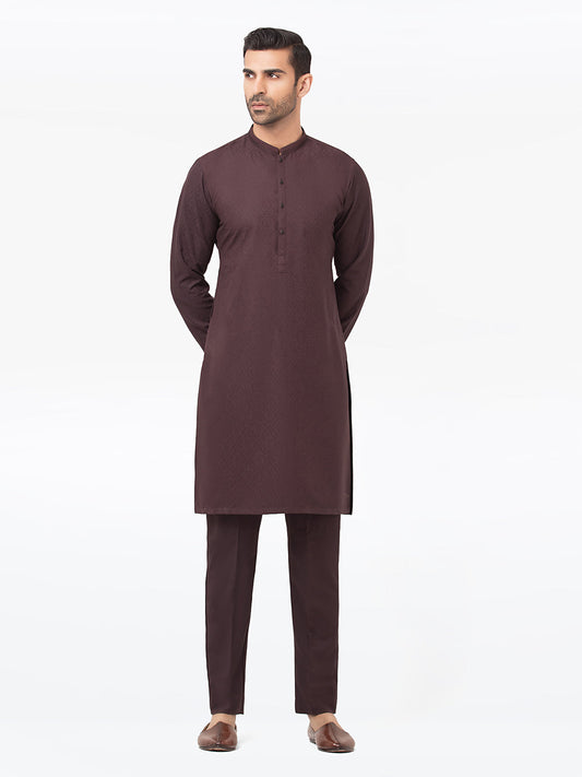 Men's Dark Plum Kurta Pajama