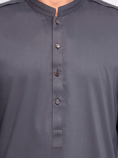 Men's Dark Grey Kurta Pajama