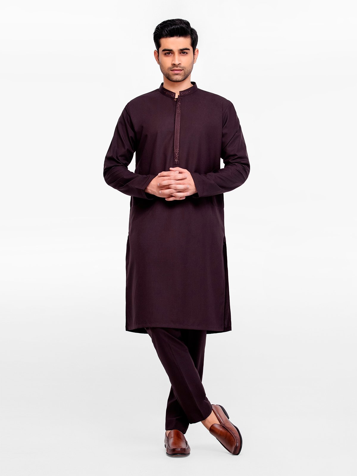 Men's Dark Plum Kurta Pajama