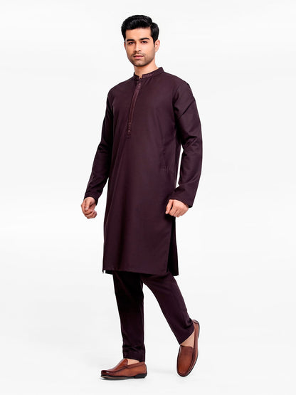 Men's Dark Plum Kurta Pajama