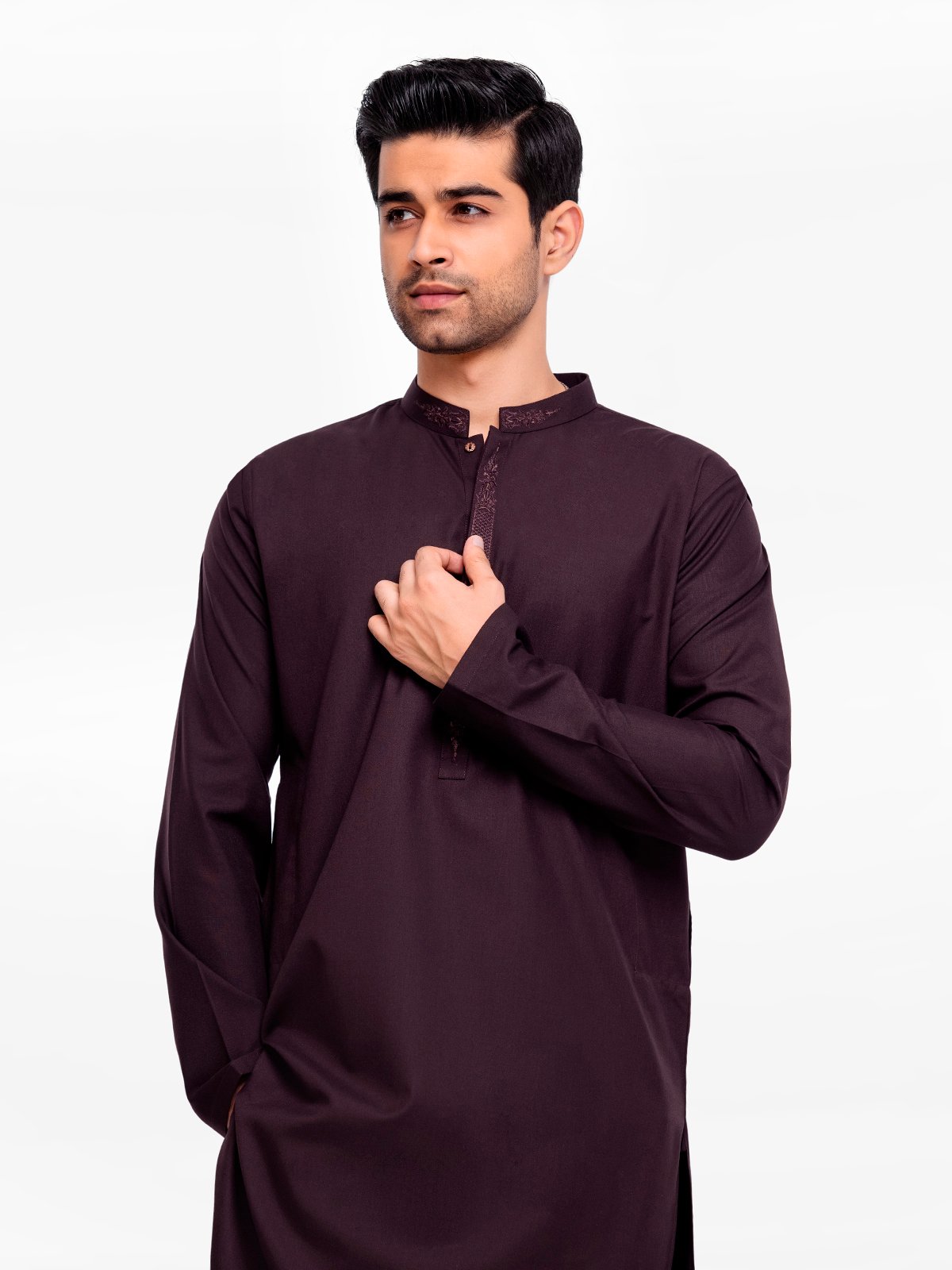 Men's Dark Plum Kurta Pajama