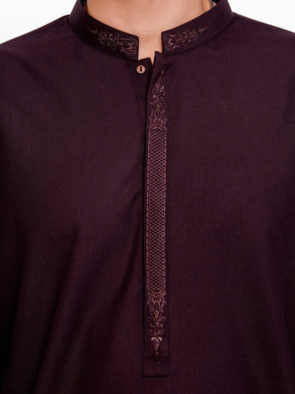 Men's Dark Plum Kurta Pajama