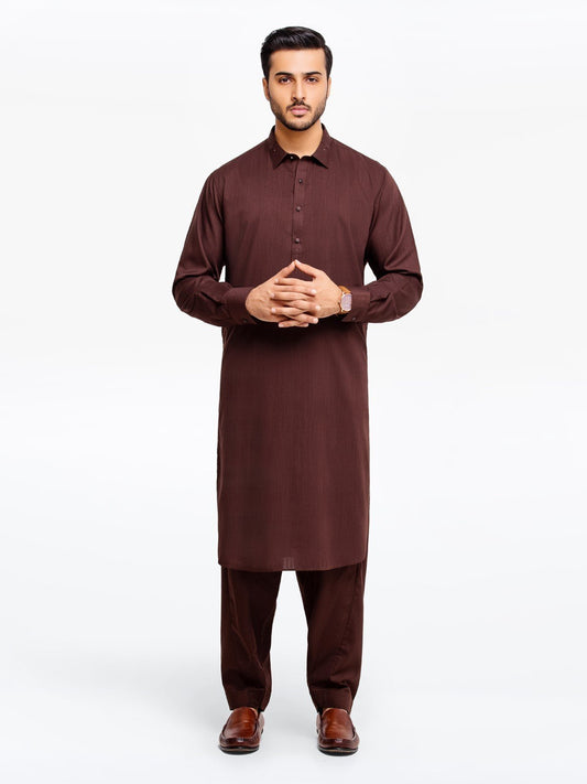 Men's Dark Brown Kurta Shalwar