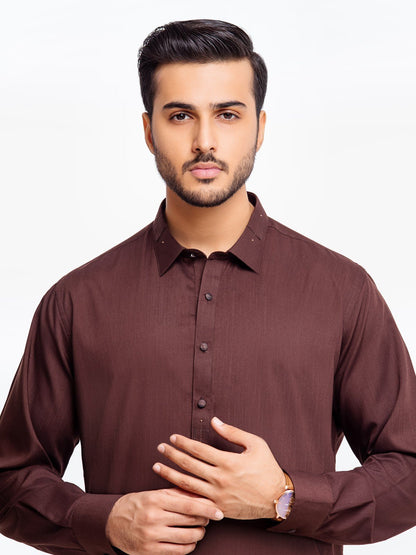 Men's Dark Brown Kurta Shalwar