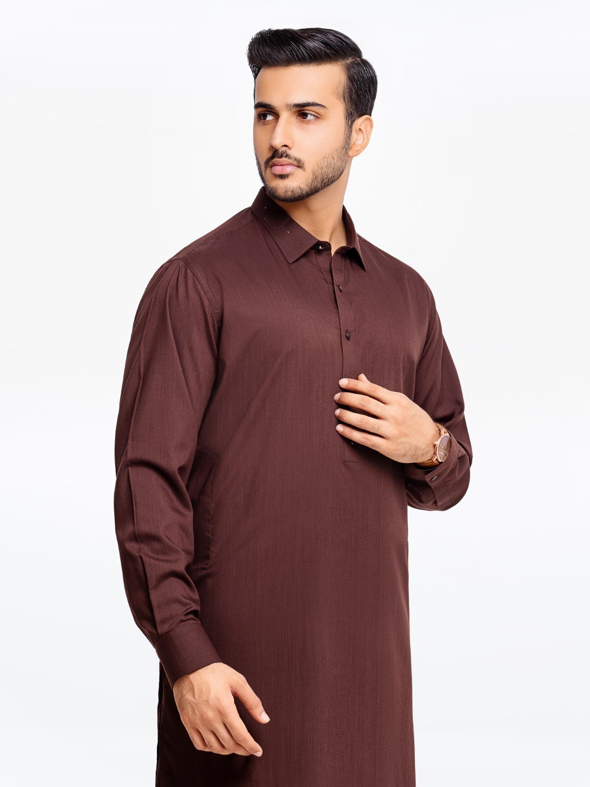 Men's Dark Brown Kurta Shalwar