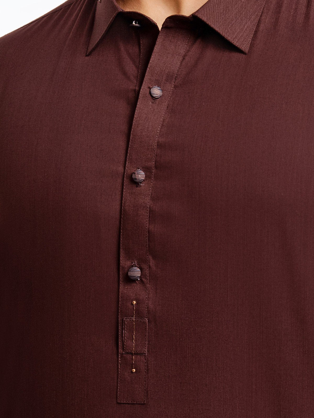 Men's Dark Brown Kurta Shalwar