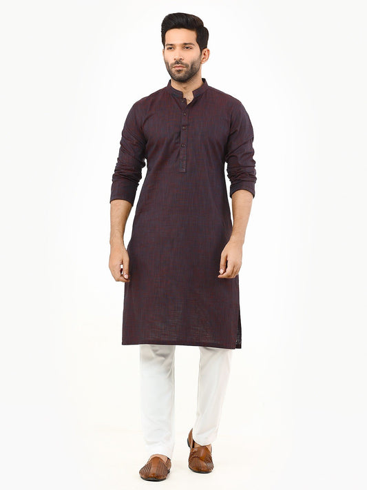 Men's Dark Purple Kurta