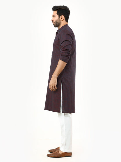 Men's Dark Purple Kurta