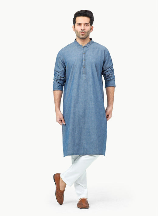 Men's Mid Blue Kurta