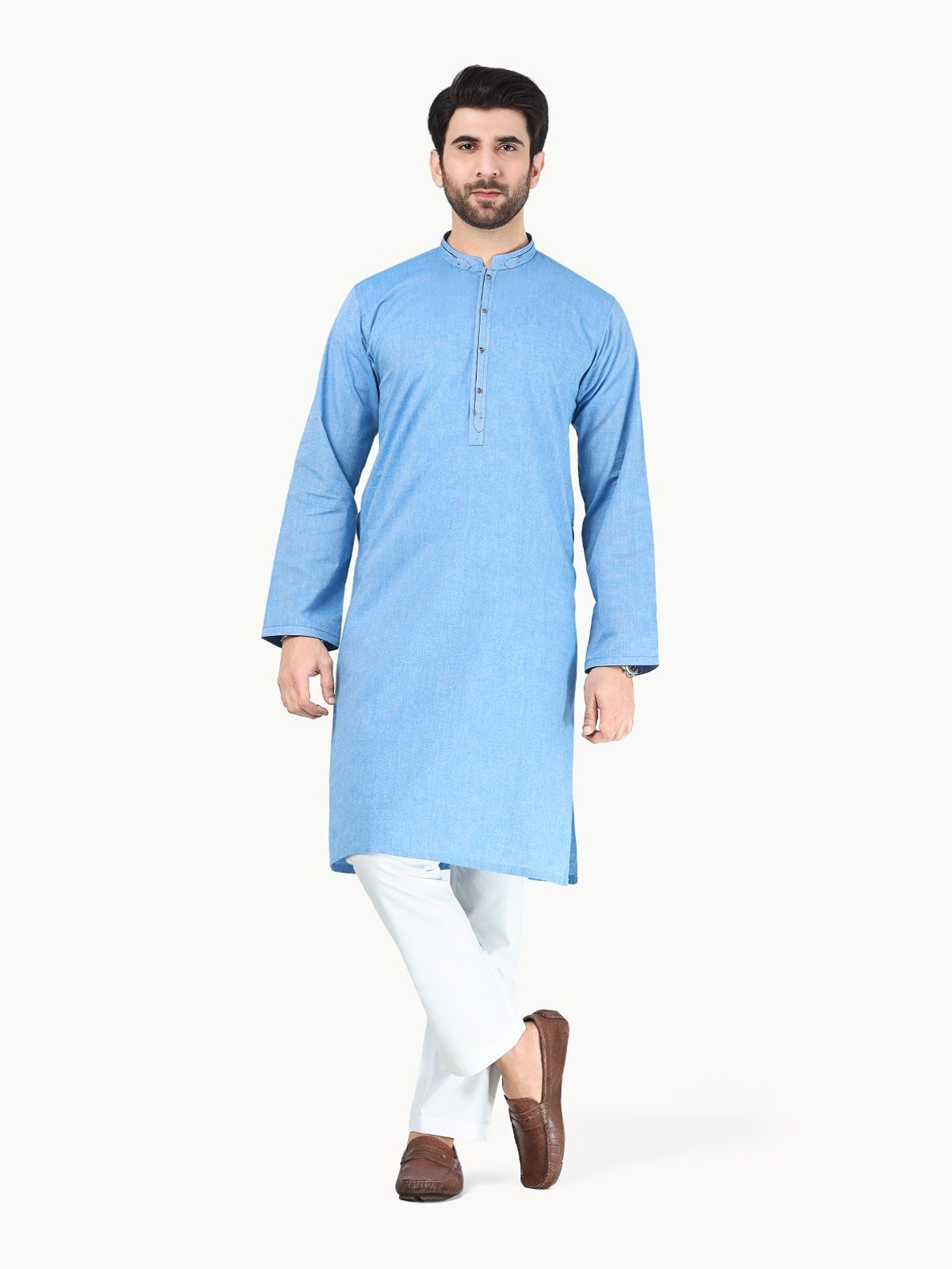 Men's Dirty Blue Kurta