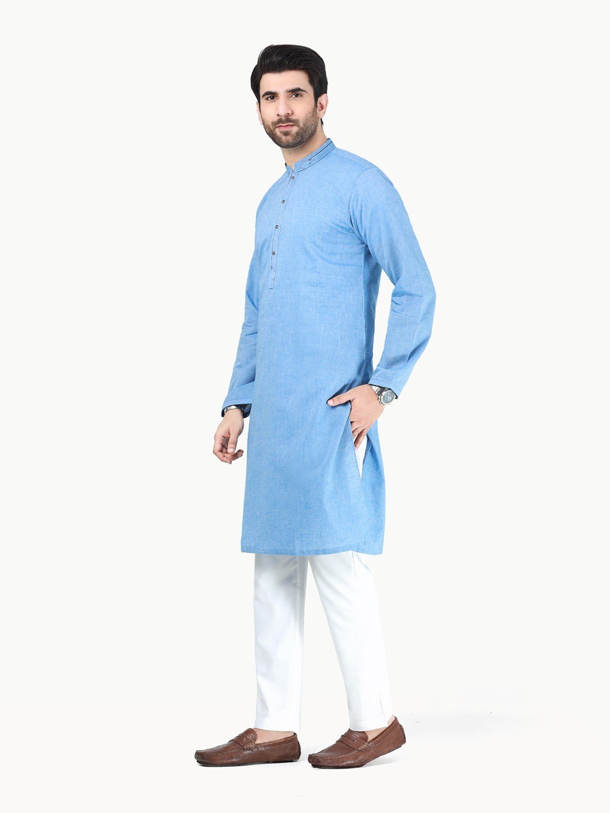 Men's Dirty Blue Kurta