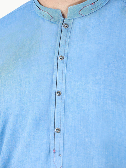Men's Dirty Blue Kurta