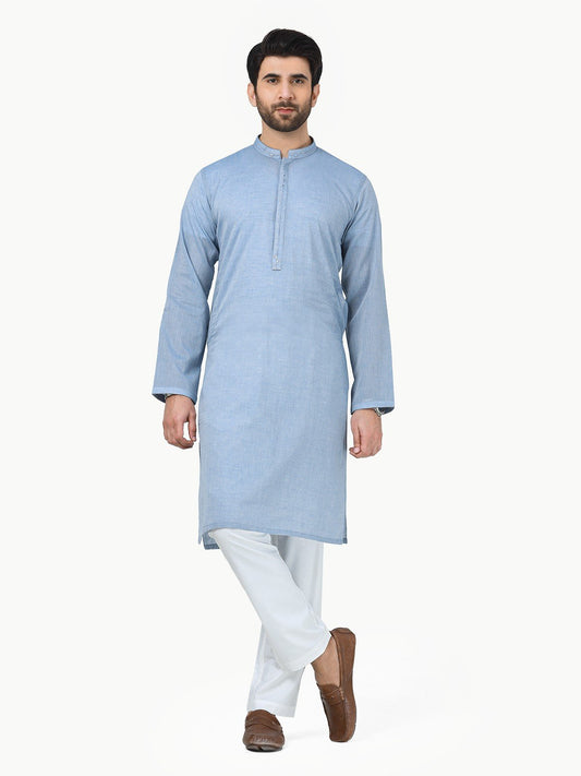 Men's Dirty Blue Kurta