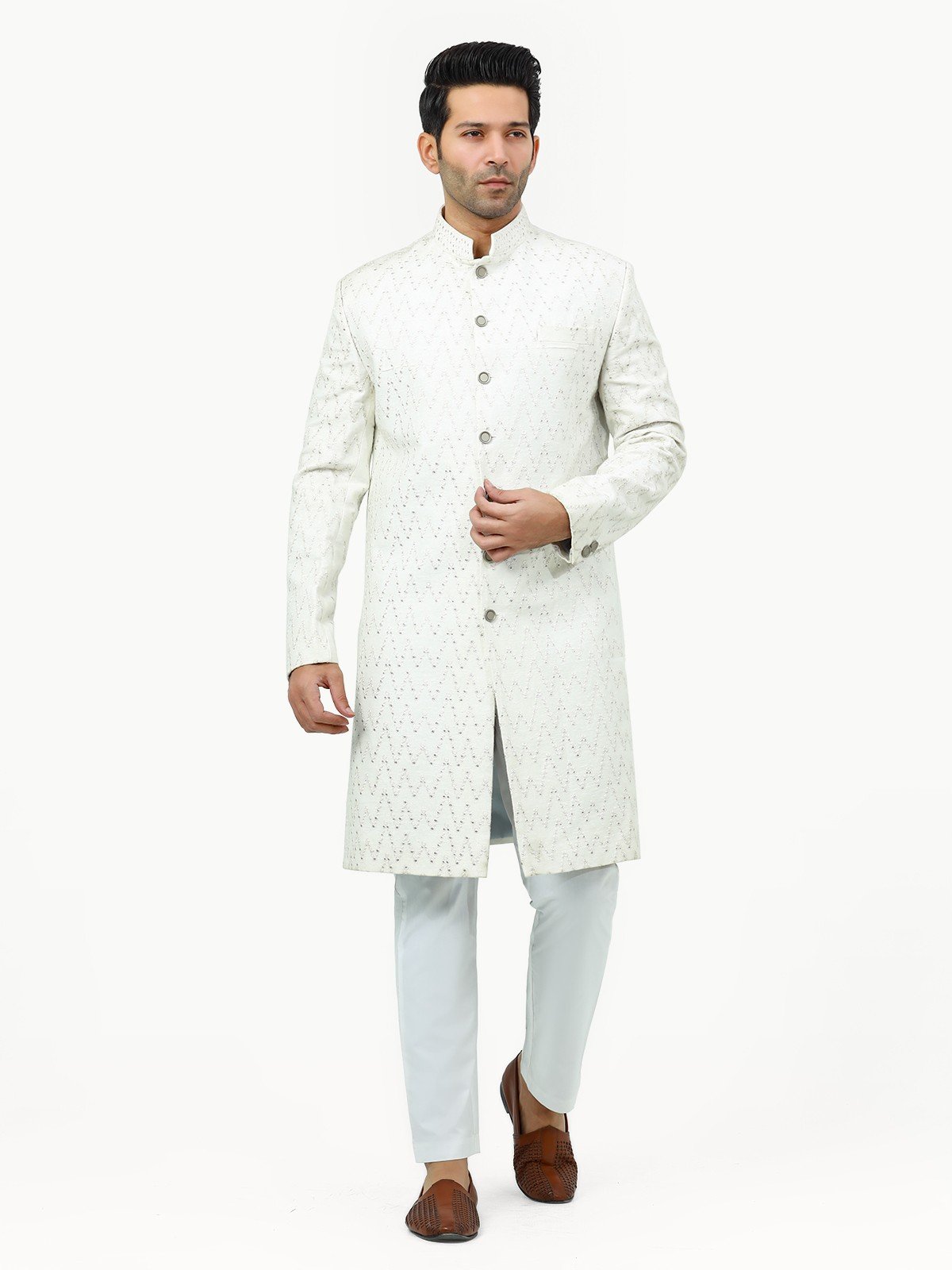 Men's White Sherwani