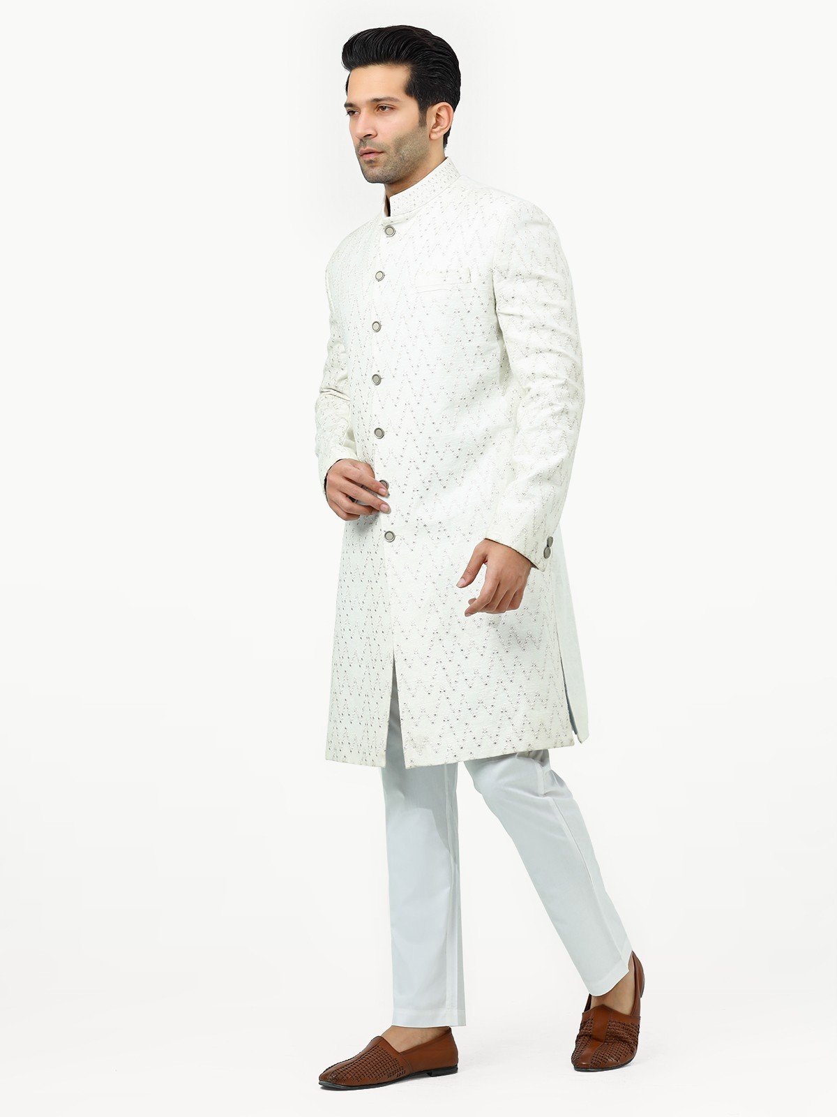 Men's White Sherwani