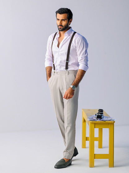 Men's White & Purple Shirt