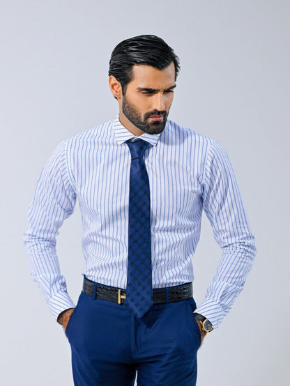 Men's White & Blue Shirt