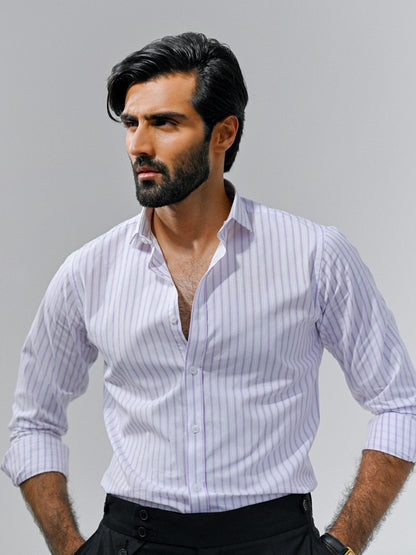 Men's White & Purple Shirt