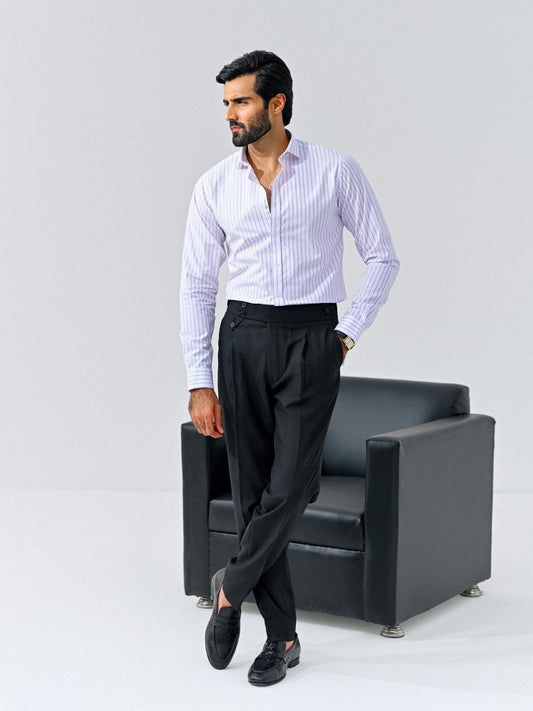 Men's White & Purple Shirt