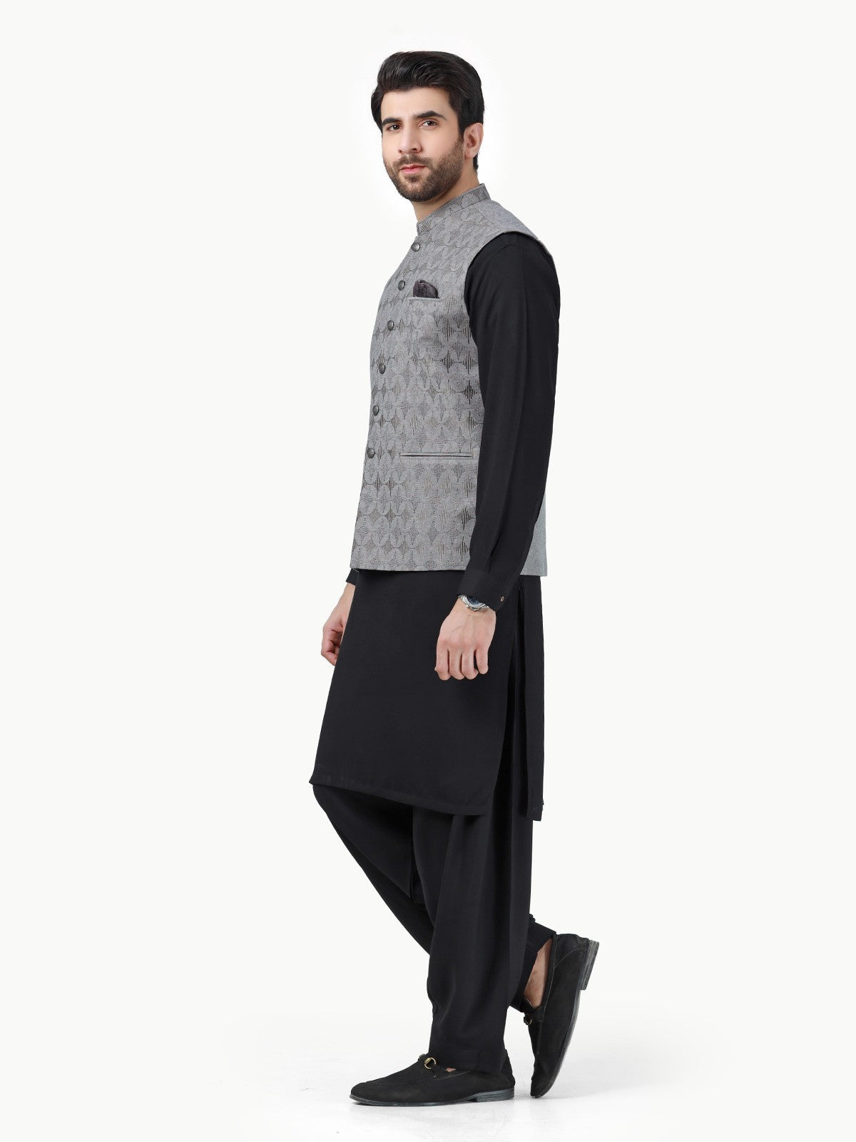 Men's Grey Waist Coat Ceremonial