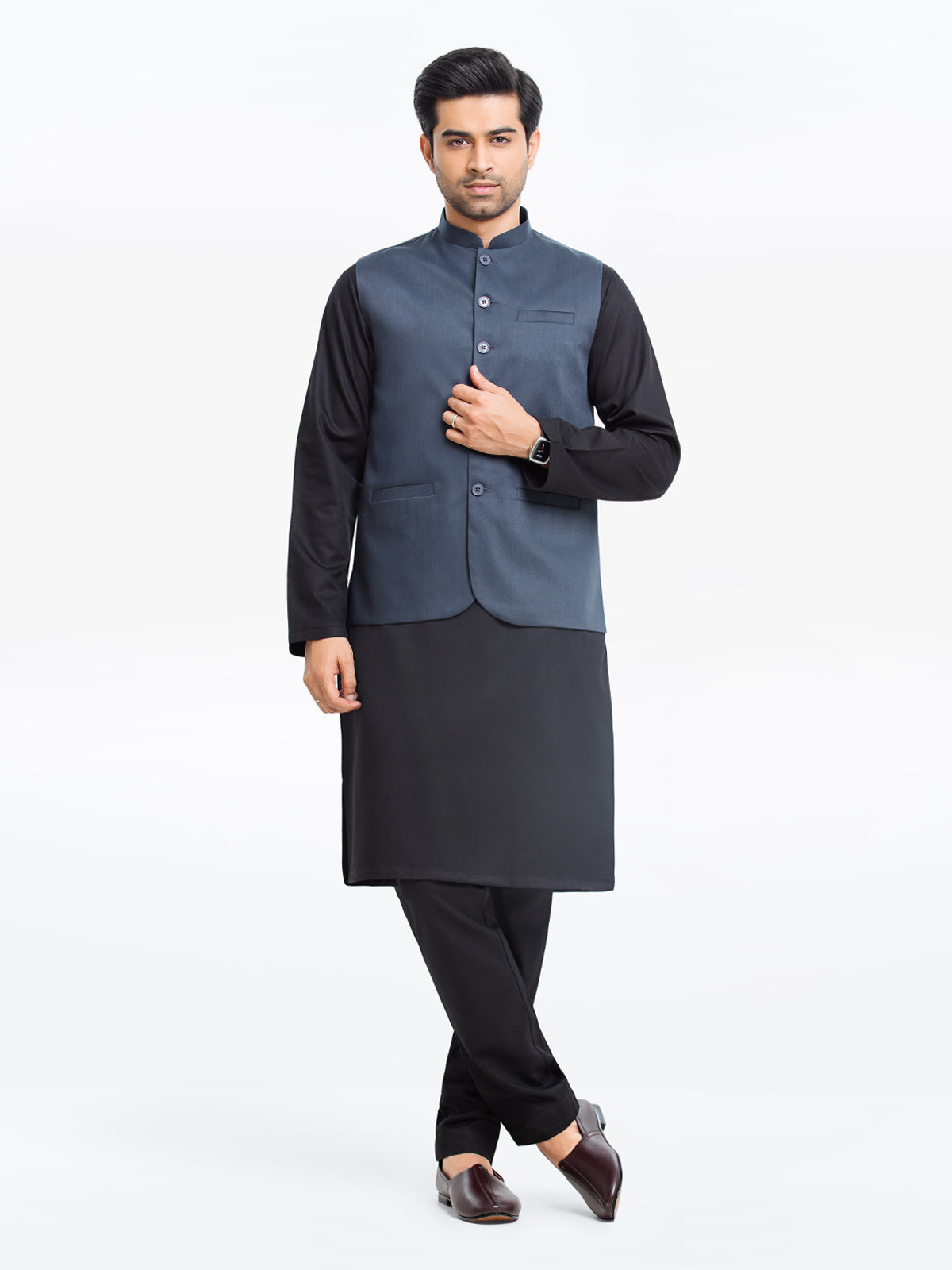 Men's Navy Blue Waist Coat