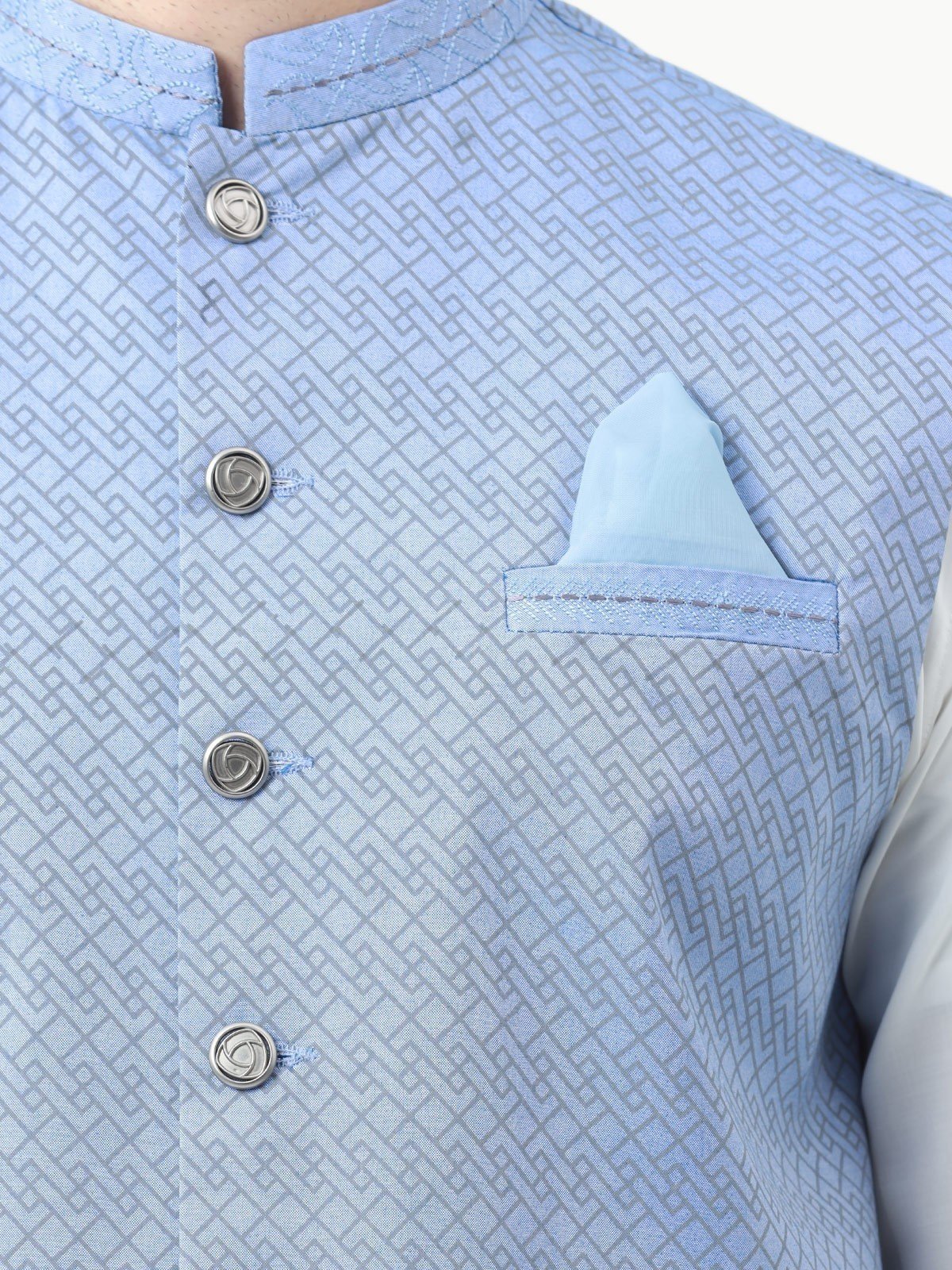 Men's Sky Blue Waist Coat