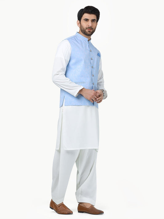 Men's Sky Blue Waist Coat