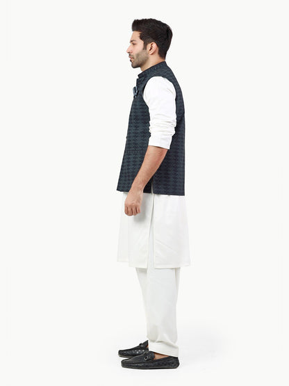 Men's Grey & Black Waist Coat